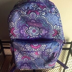 Vera Bradley Blue and Purple Floral Backpack